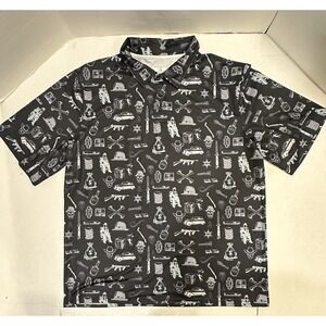 Obnoxious Golf Polo Shirt The Godfather Theme Black Men's 2XL